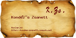 Kondás Zsanett névjegykártya